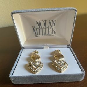 Nolan Miller vintage heart earrings NIB NWT pristine